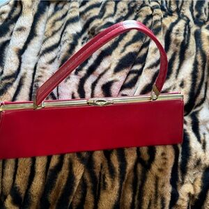 Bright Red 1950’s Leather Handbag